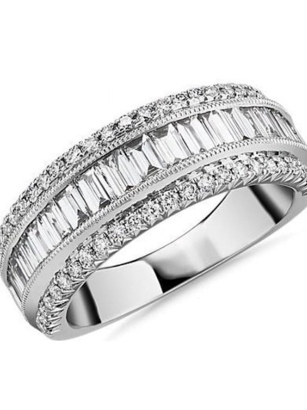 Sterling Silver 925 Baguette CZ Ring